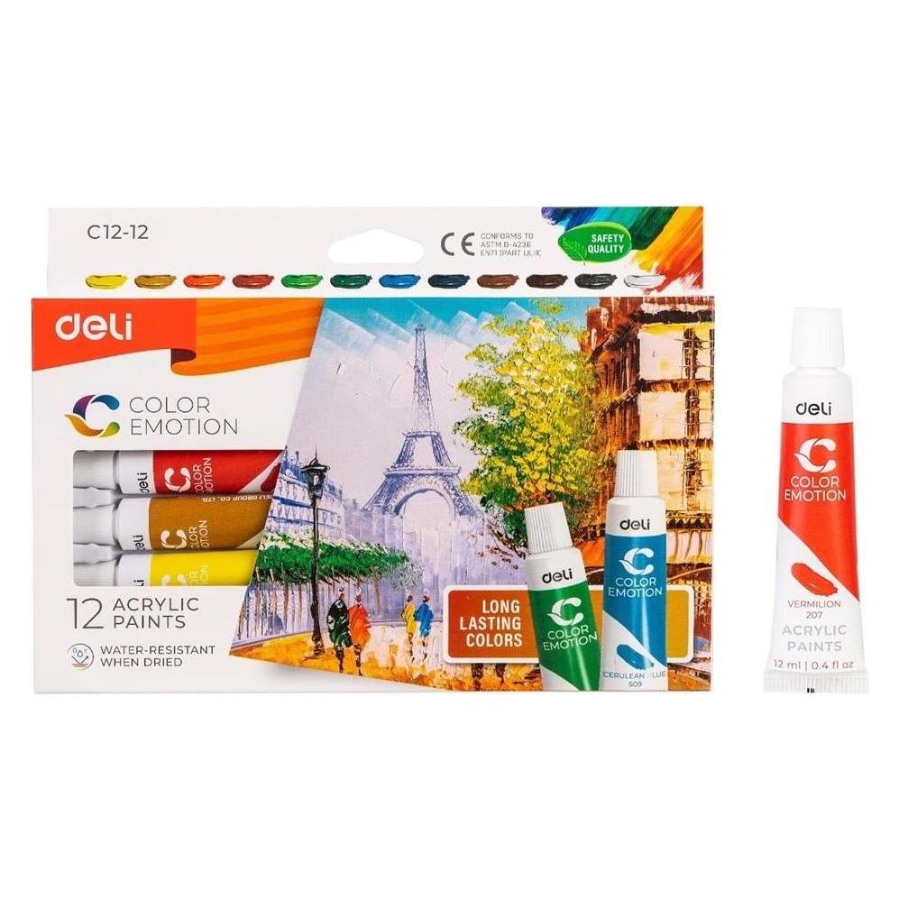 Deli Acrylfarben 12 Farben 12ml Tube (12 ml) (47980269)