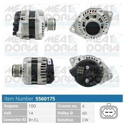 MEAT & DORIA 5560175 Lichtmaschine Generator LiMa 100A 14V für OPEL Astra J Sports Tourer (P10) ASTRA J Astra J GTC (P10) ASTRA J Stufenheck