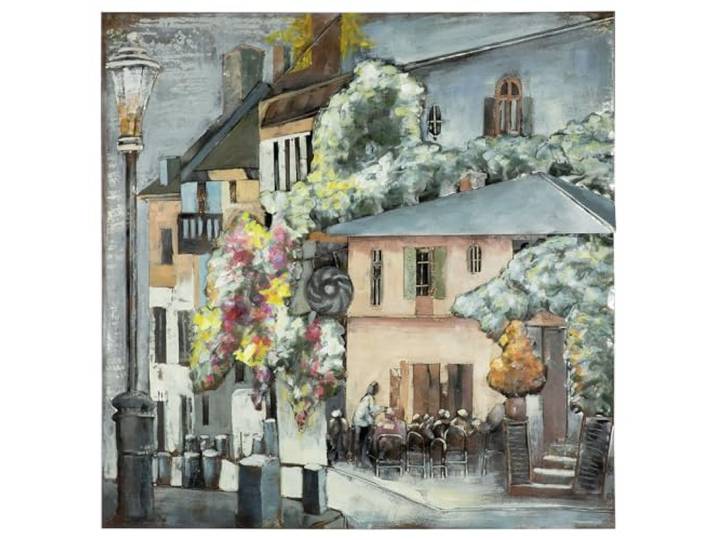 Casablanca Bild Café Toskana - quadratisch - Metall - strukturiert - mehrfarbig - Höhe 100cm x Breite 100cm - Wanddekoration
