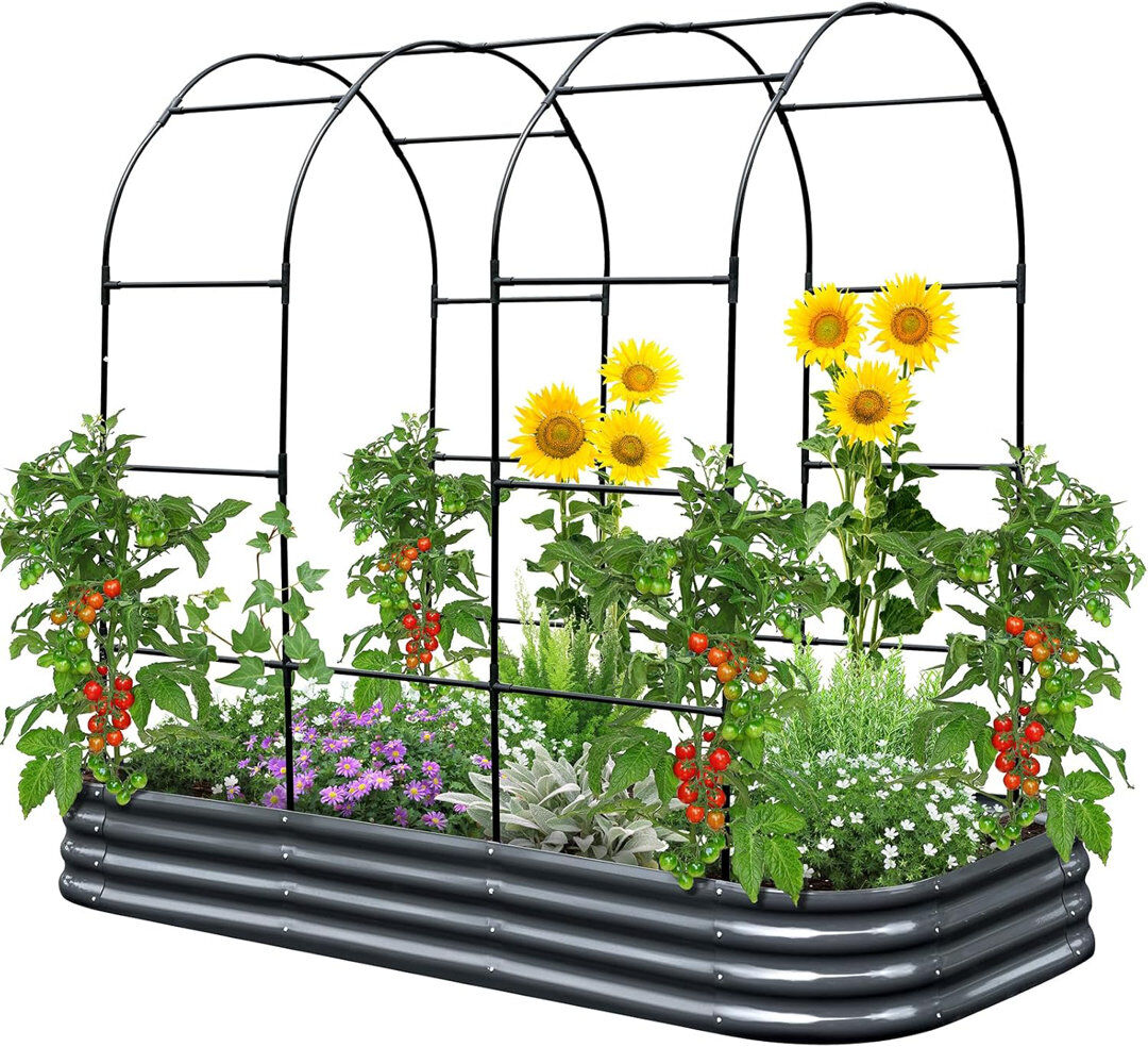 Dakota Fields Outdoor Raised Garden Bed Grey 240 x 120 x 210cm