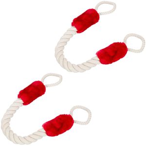 Relaxdays Türstopper aus Baumwolle, für Türklinken, zum Hängen, rot, 60 x 4,5cm, 2 Stück