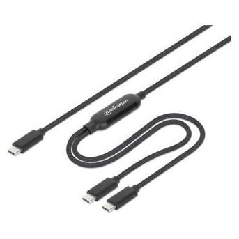 Manhattan Dual USB-C Ladekabel 100 W, 2 m (2 m, 100 W) (355810)