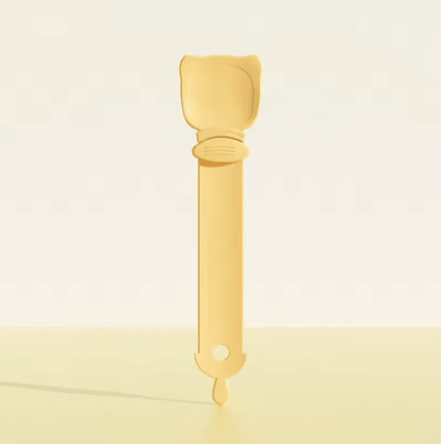 Inspire Picks Cat Lick Spoon Feeder Long Handle Wet Food & Treat Dispensing Spoon yellow