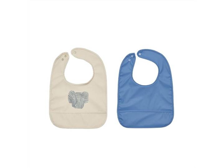 Lätzchen-2er Set OYOY Polyester Blau ab 2J - Farbe: Beige - Lätzchen