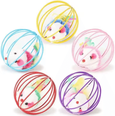 Inspire Curations MouseMischief Plush Mouse Cat Toy For Interactive Indoor Play mixed Colors 1pc