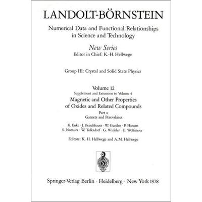 Garnets and Perovskites / Granate und Perowskite, Gebundene Ausgabe von K. Enke,J. Fleischhauer,W. Gunsser,P. Hansen,S. Nomura, Springer Berlin,