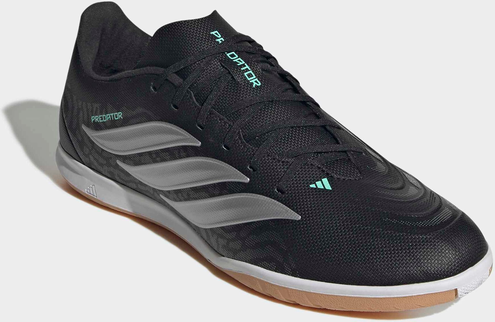 Fußballschuh ADIDAS PERFORMANCE "PREDATOR CLUB SALA, HALLENBÖDEN", Gr. 45, schwarz (core schwarz, silber metallic, pulse mint), Synthetik, Schuhe Fußballschuh, für Hallenboden