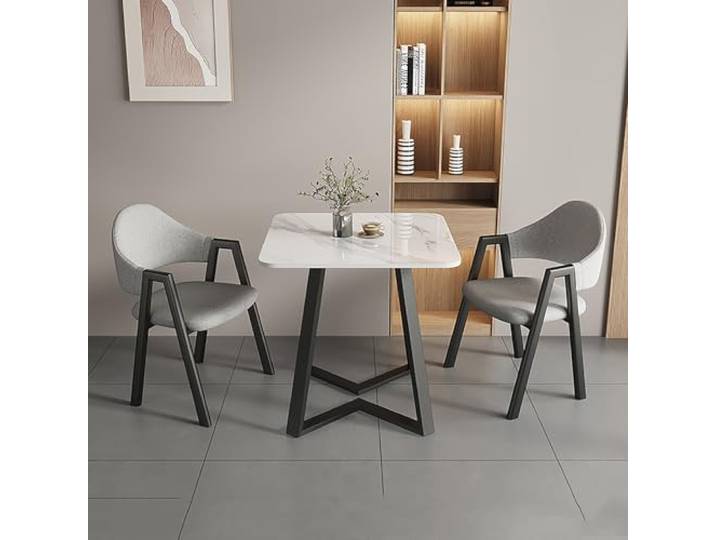 XRRJFYH Esstisch mit 2 Stühlen Set Essgruppe Quadrat Esstisch mit 2 Stühlen Esszimmertische Küchentisch Kitchen Table Dining Table(Grau,80cm/31.5in)