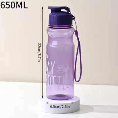 Uplifted Trends Transparent & Portable Leak Proof Shaker Sports Water Bottle With Lid For School purple