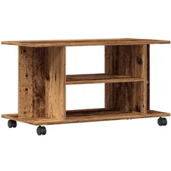vidaXL TV-Regal mit Rollen Altholz-Optik 80x40x45 cm Holzwerkstoff