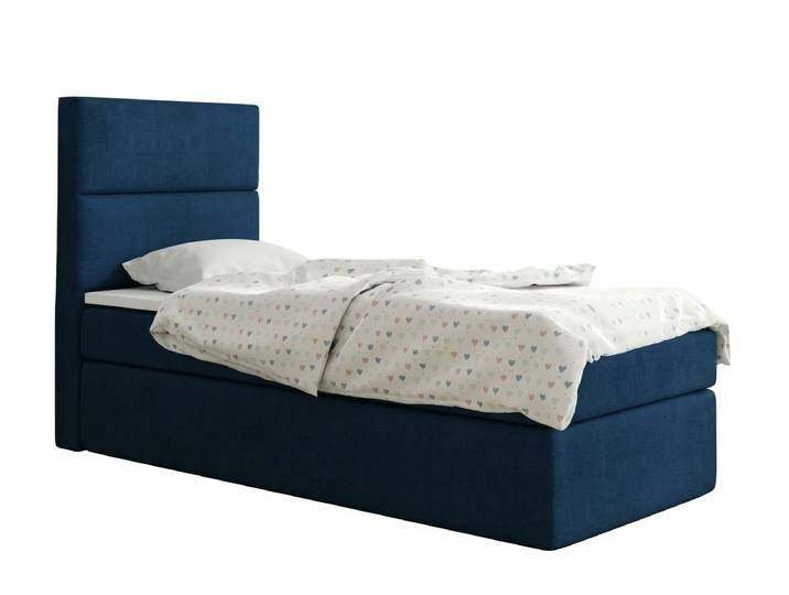 JVmoebel Boxspringbett Blaues Boxspringbett 90 × 200 mit Kopfteil, Matratze, Stauraum, Made in Europa
