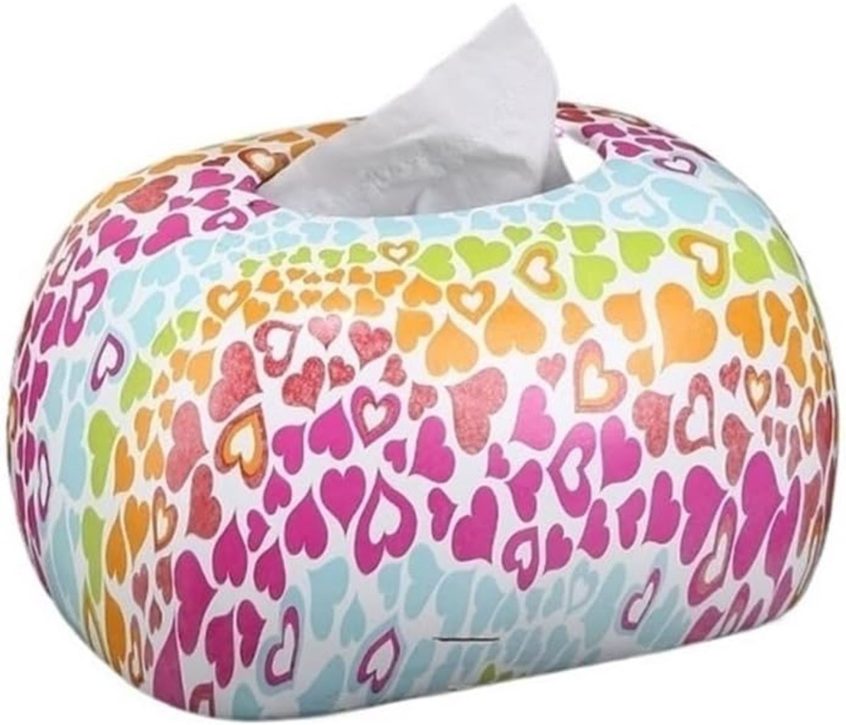 Handgemaakte Keramische Tissue Box met Liefdespatroon - Multicolor - Decoratieve Servethouder