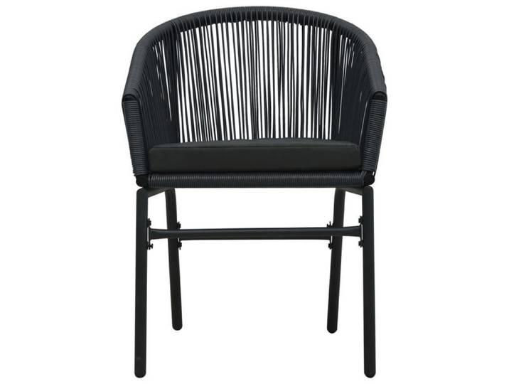 Noir Siège de jardin - Chaises de jardin - (2 pcs) - Noir Rotin PE C2505