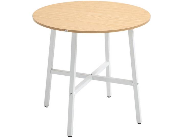 Okmyhome Esstisch Ø80/76 cm Natur aus Sperrholz, Braun, Rund, 80x76x80 cm, Esszimmer, Esstische