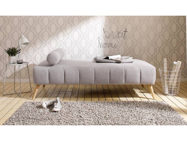 Daybett GOODPRODUCT Lucy , grau, Struktur fein, kein Härtegrad, Daybetten, Daybett, mit losem Rollenkissen