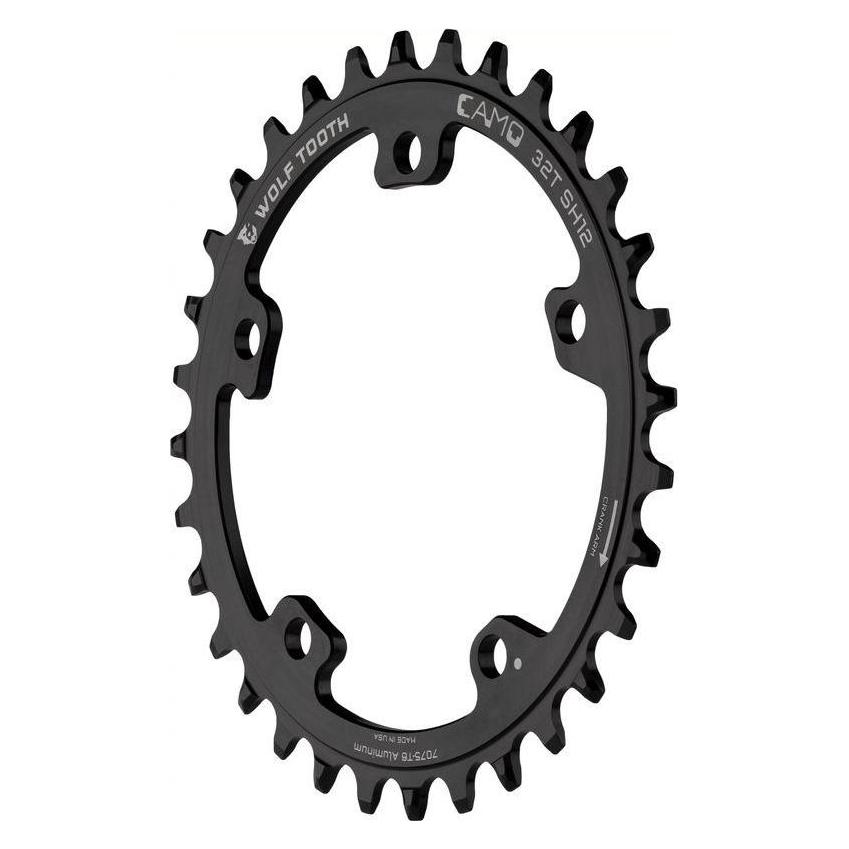 Wolf Tooth CAMO Round Kettenblatt, Shimano 12-fach, 32 Z., black (32) (CAMO-AL32-SH12)
