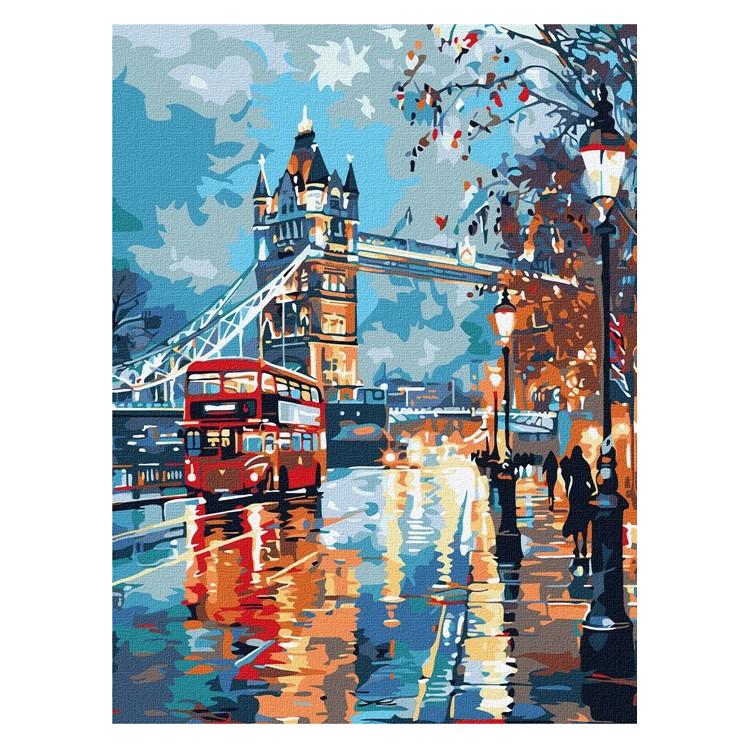 Ideyka Malen nach Zahlen Verträumtes London im Regen 30 x 40 cm (KHO6430)