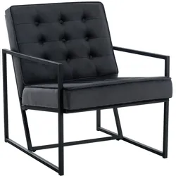Décoshop26 - Lounge-Sessel aus grauem Samt mit minimalistischem Design und gestepptem Metallgestell FAL10546