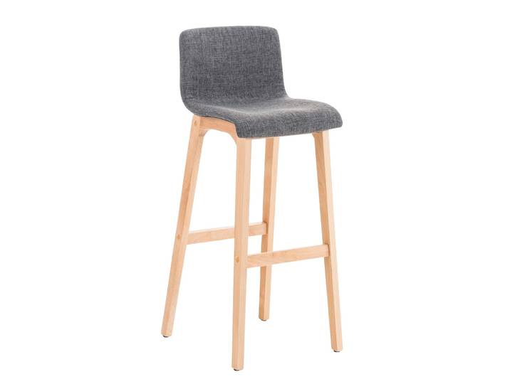 Clp - Tabouret De Bar Hover Assise En Tissu Pieds Bois Nature Gris Clair