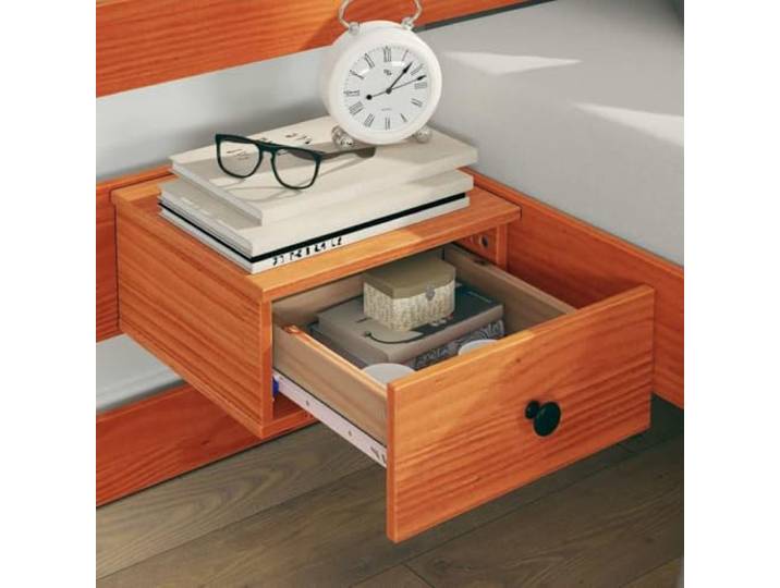 KTHLBRH Bettgestell für Kingsize-Bett, massives Kiefernholz, Braun Lattenrost, Tragkraft 220 kg, einfache Montage, modernes Design