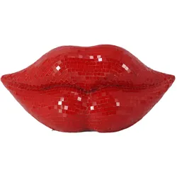 Invicta Interior Dekoaufsteller Disco Lip: Rote 3D Mosaik Lippen, 29 x 10 x 14 cm