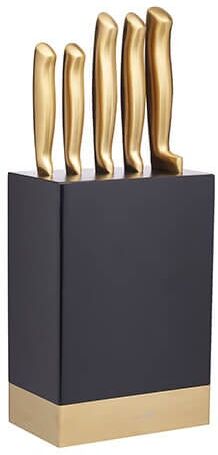 MasterClass Black and Burnished Brass 5 Piece Knife Block Set