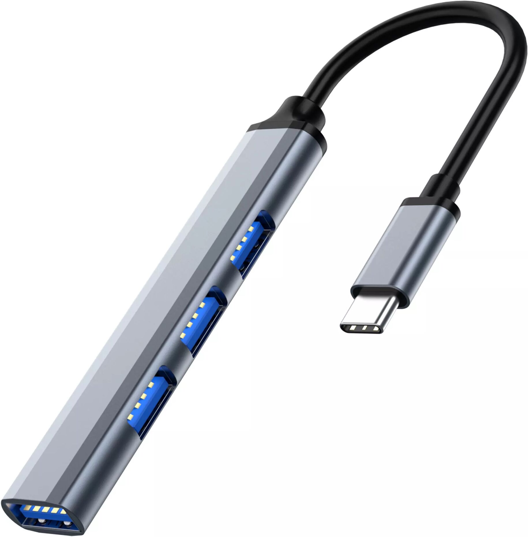 INF Hub USB-C avec 4 ports USB 5 Gbps Aluminium