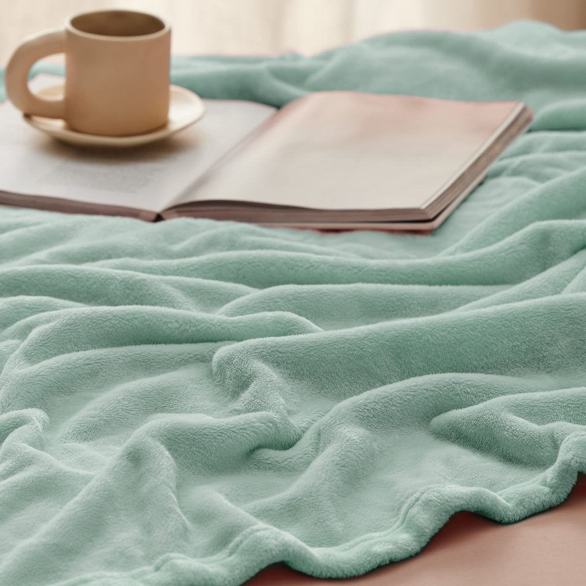 Unyqoos Extra Grote Pluizige Flanel Fleece Deken in Groen