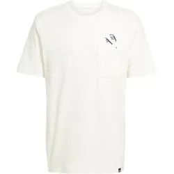 ADIDAS Herren Shirt Lounge Slides Graphic Pocket, Größe S in Weiß Weiß