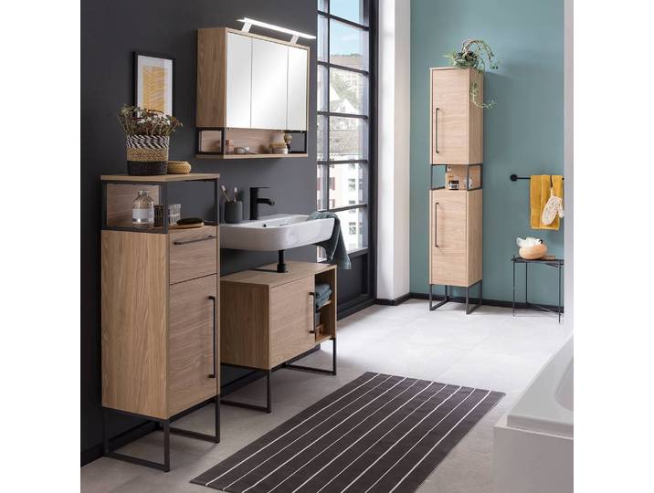 Meuble bas Limone 30cm Marron/Imitation chêne clair
