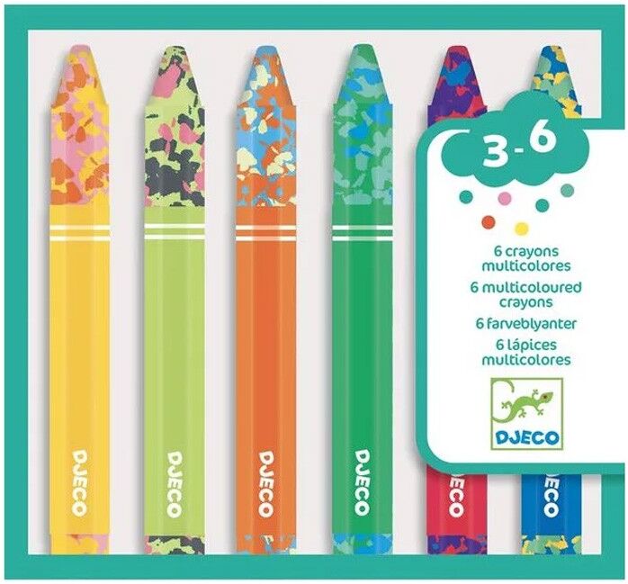 6 Crayons multicolores - Djeco