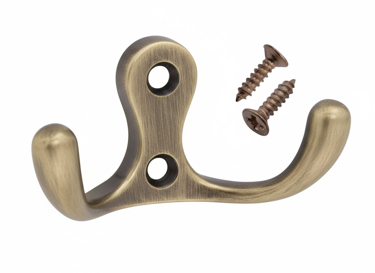 Wandhaak klein Antiek Messing