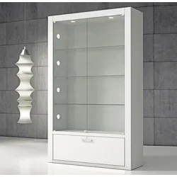 Glas Vitrine mit Schublade und LED-Beleuchtung JT-Q120