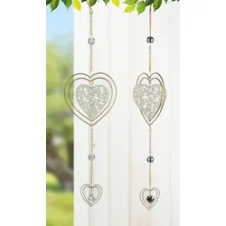 Deko Hänger Hearts 2 Stück Keramik/Metall