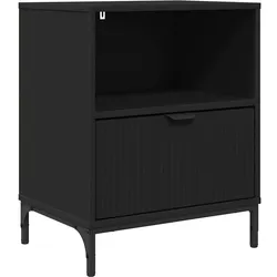 vidaXL Nachttisch mit Schubladen Schwarz 49 x 36 x 61 cm Holzwerkstoff