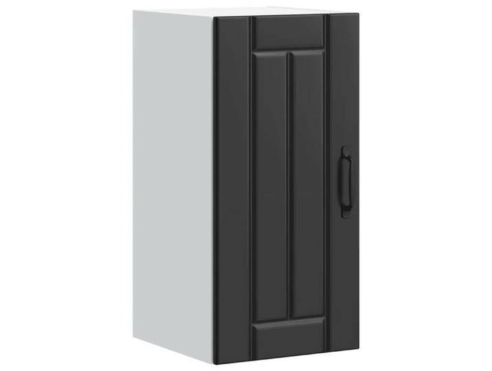 Armoire murale de cuisine Lucca noir bois d'ingénierie meuble mural de cuisine armoire pour mur de cuisine armoire 853778