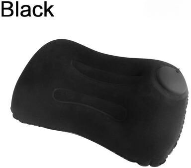 DynamicDeals Flocking Inflatable Travel Pillow, Square Pillow For Outdoor Camping, Multifunctional Home Office Supplies 1pc black