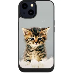 Nivocase Handyhülle für Apple iPhone 14 Hülle NIVOpure Case Schwarz Feder Haustier Katze (Apple iPhone 14), Smartphone Hülle, Schwarz