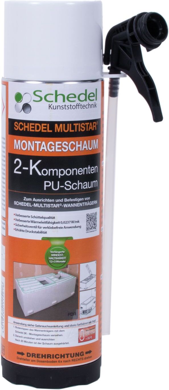 Schedel Multistar 2-Komponenten Montageschaum 400 ml, Duschwannen, SH 30070,