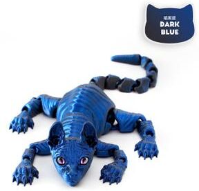 Discount Dollar Deals Printed Hairless Sphynx Cat Figurine, Realistic Articulated Cat Toy, Fidget Toy For Cat Lover, Collector Home Decoration dark Blue