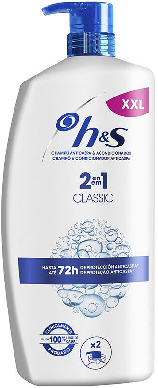 Head & Shoulders H&S Classic 2 em 1 Shampoo e Condicionador Anticaspa com Bomba 1000ml