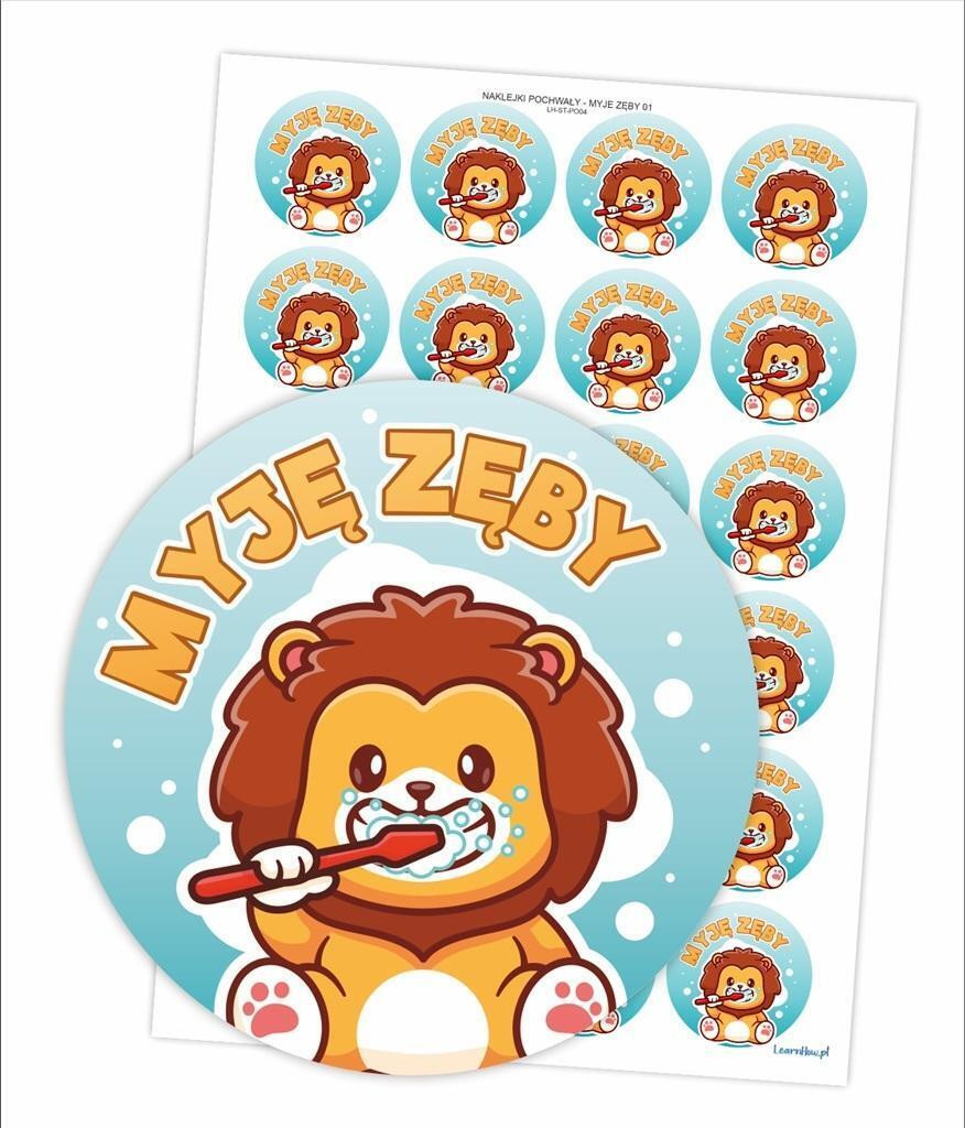 LearnHow Lofstickers Ik poets mijn tanden 24 stuks