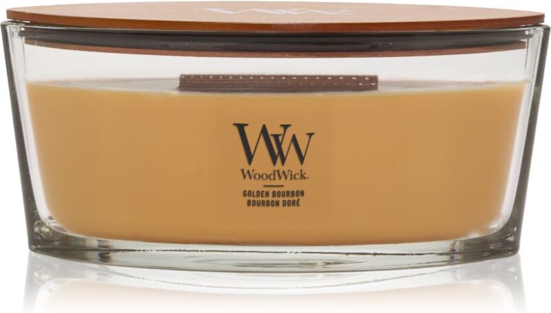 Woodwick Opulent Wood Golden Bourbon scented candle with wooden wick (hearthwick) 453.6 g