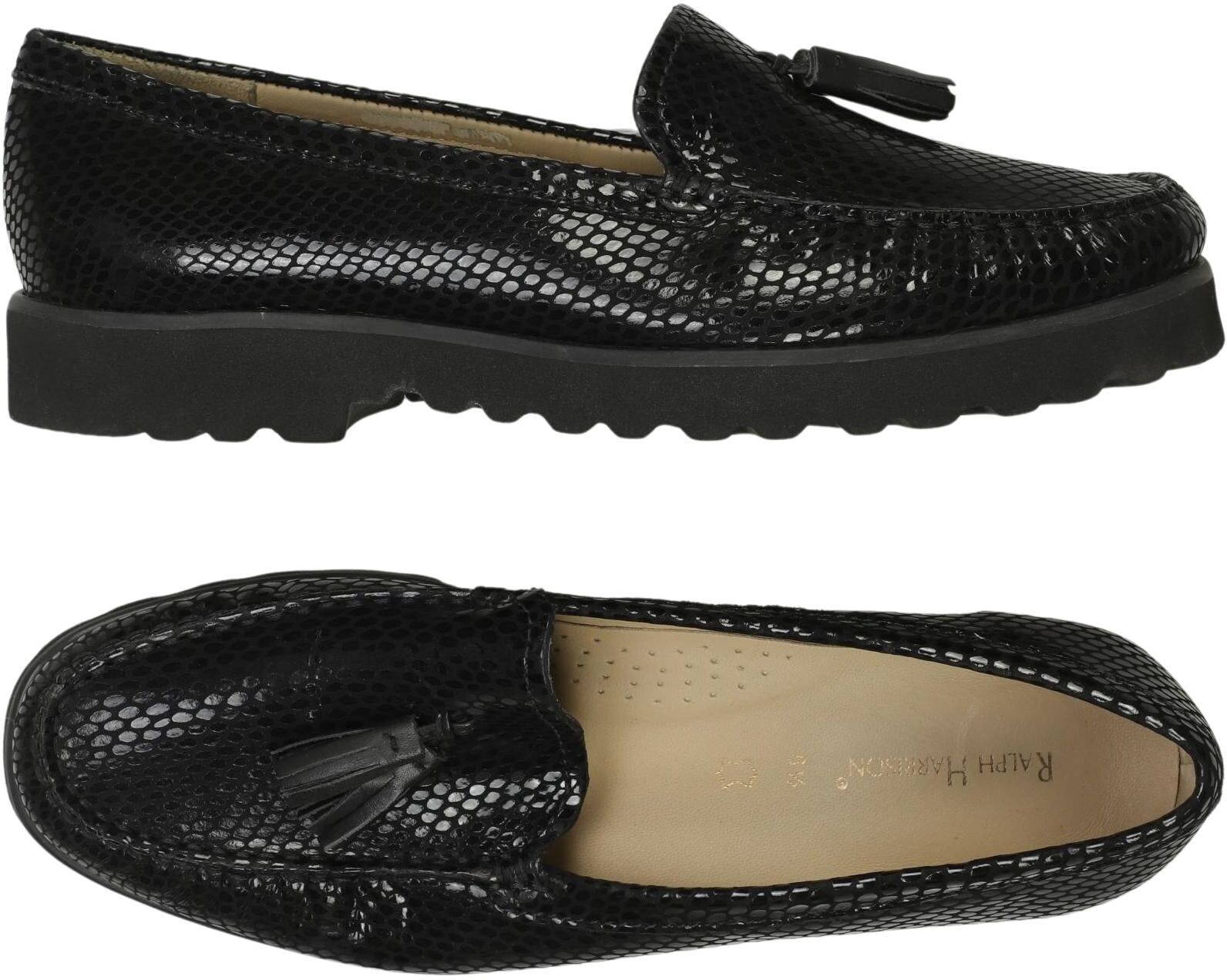 Ralph Harrison Damen Halbschuh, Schwarz, Gr. EU 40 (UK 6.5), Leder - Second Hand