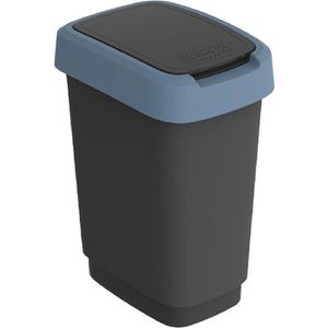 Rotho Mülleimer Twist 1754306161, blau, aus Kunststoff, 10 Liter