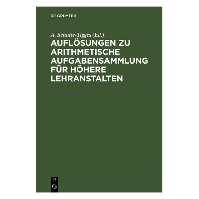 De Gruyter Auflösungen zu arithmetische Aufgabensa (Deutsch) (67791975)