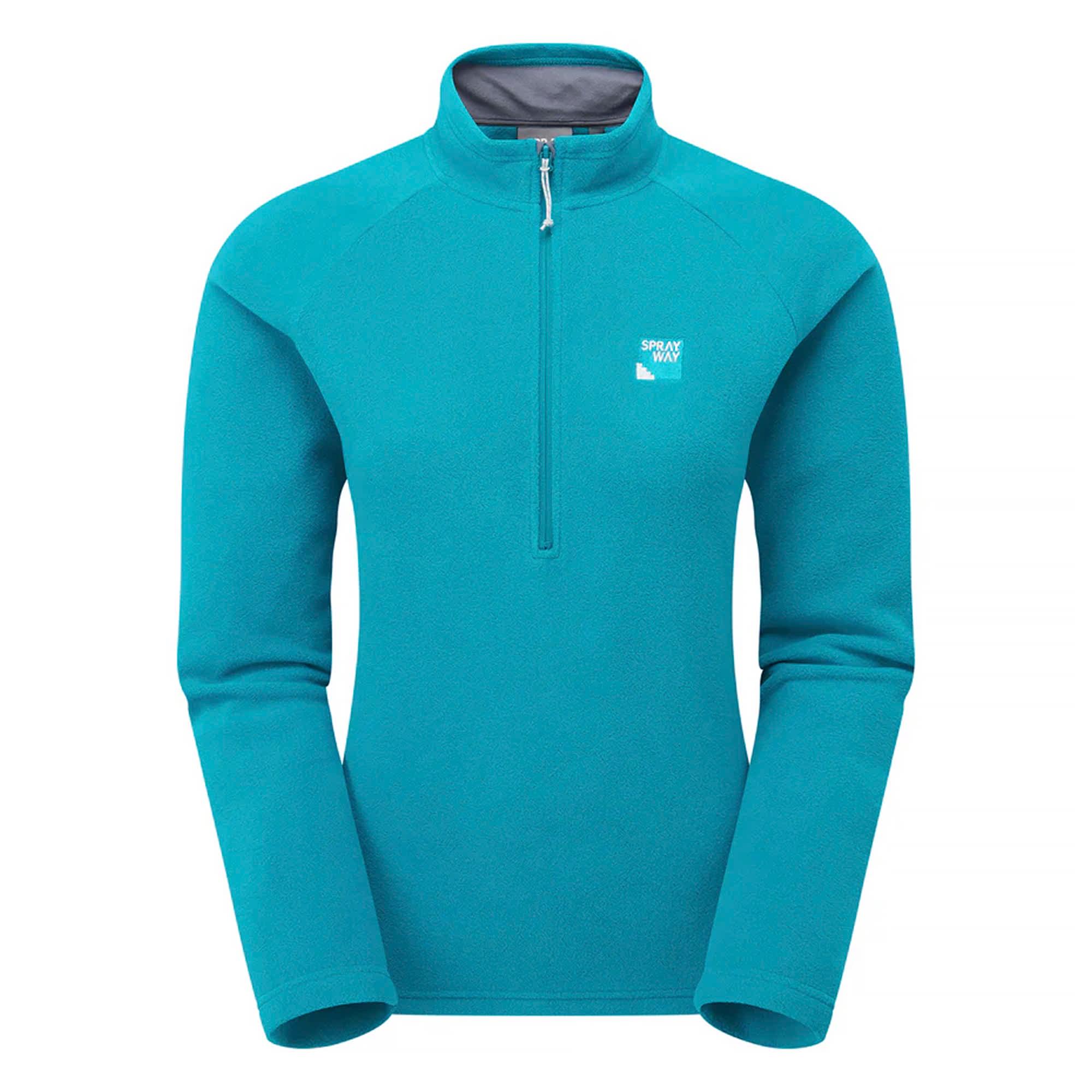 Damen Fleece-Pullover mit halbem Reißverschluss und warmem Kragen für Outdoor-Wanderungen