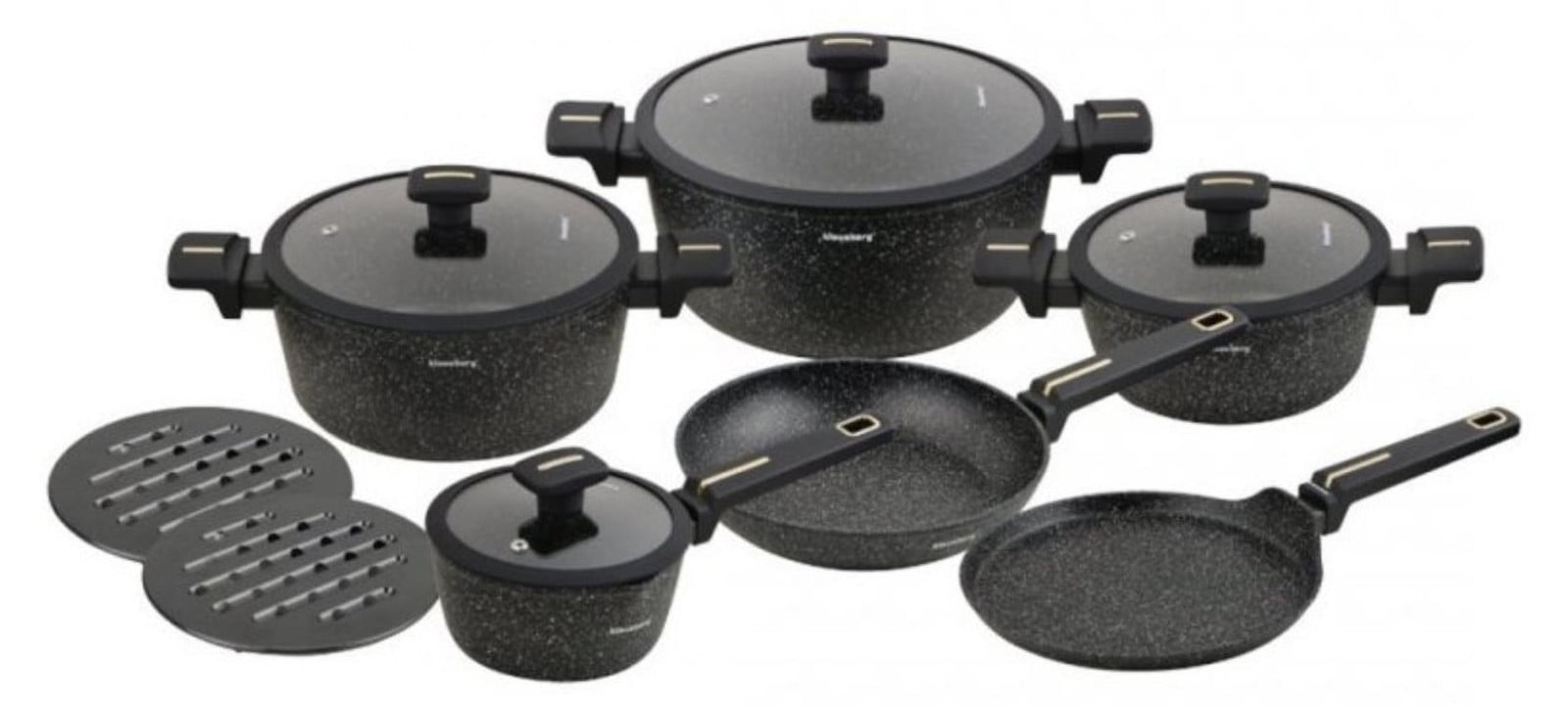 Klausberg set van 12 marmeren potten 63911