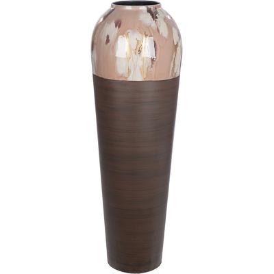 Bodenvase GILDE "Bodenvase rund Tinnum", braun, B:27cm H:83cm T:27cm Ø:27cm, Eisen, Vasen