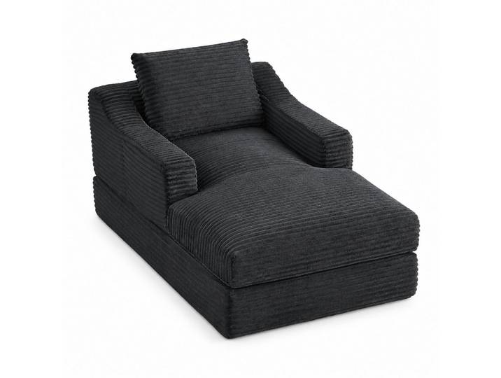 Evryae Schlafsofa mit Cordbezug, Doppelschicht-Design und Schlaffunktion, Dunkelgrau, 100x68x162 cm, Babymöbel & Kindermöbel, Kinderzimmer & Jugendzimmer, Schlafsofas